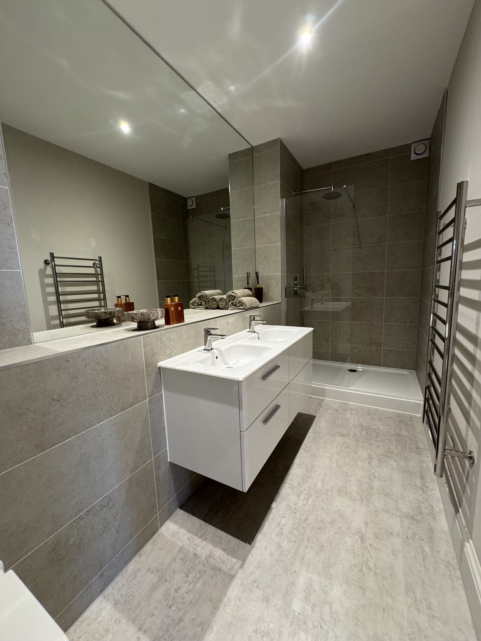 Bathroom in the show apartment, designed and installed by Aire Interiors