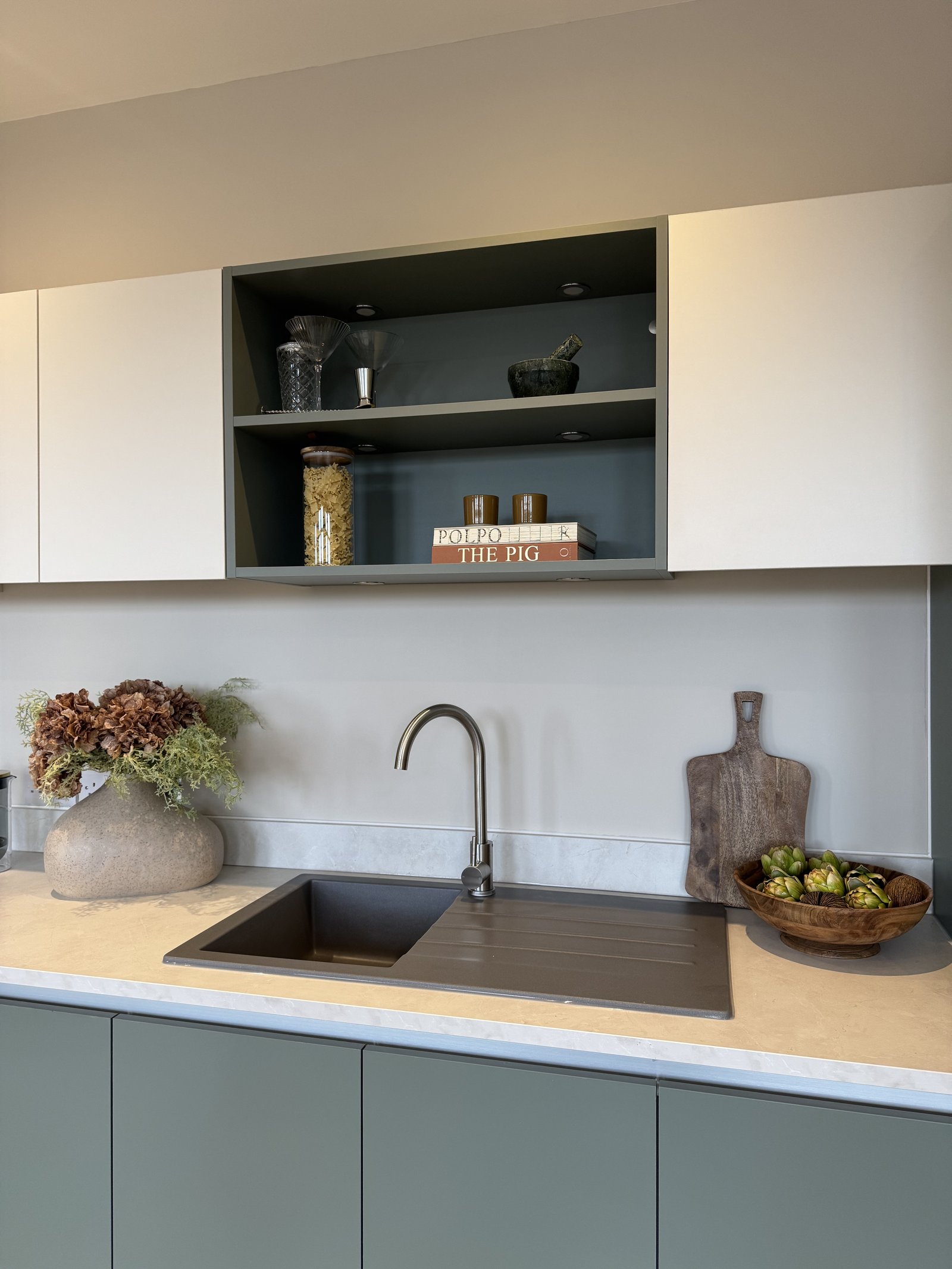 Dining area in the show apartment, designed and installed by Aire Interiors