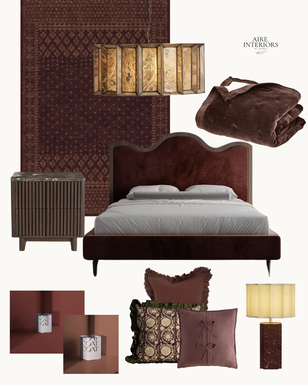 Deep Burgundy moodboard by Aire Interiors