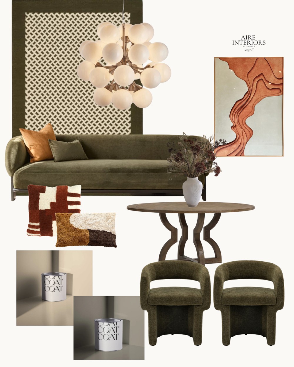 Earthy Green moodboard by Aire Interiors