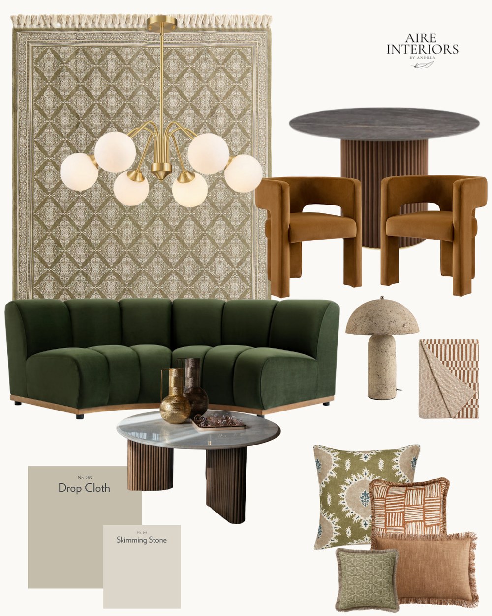 Green & Rust moodboard by Aire Interiors