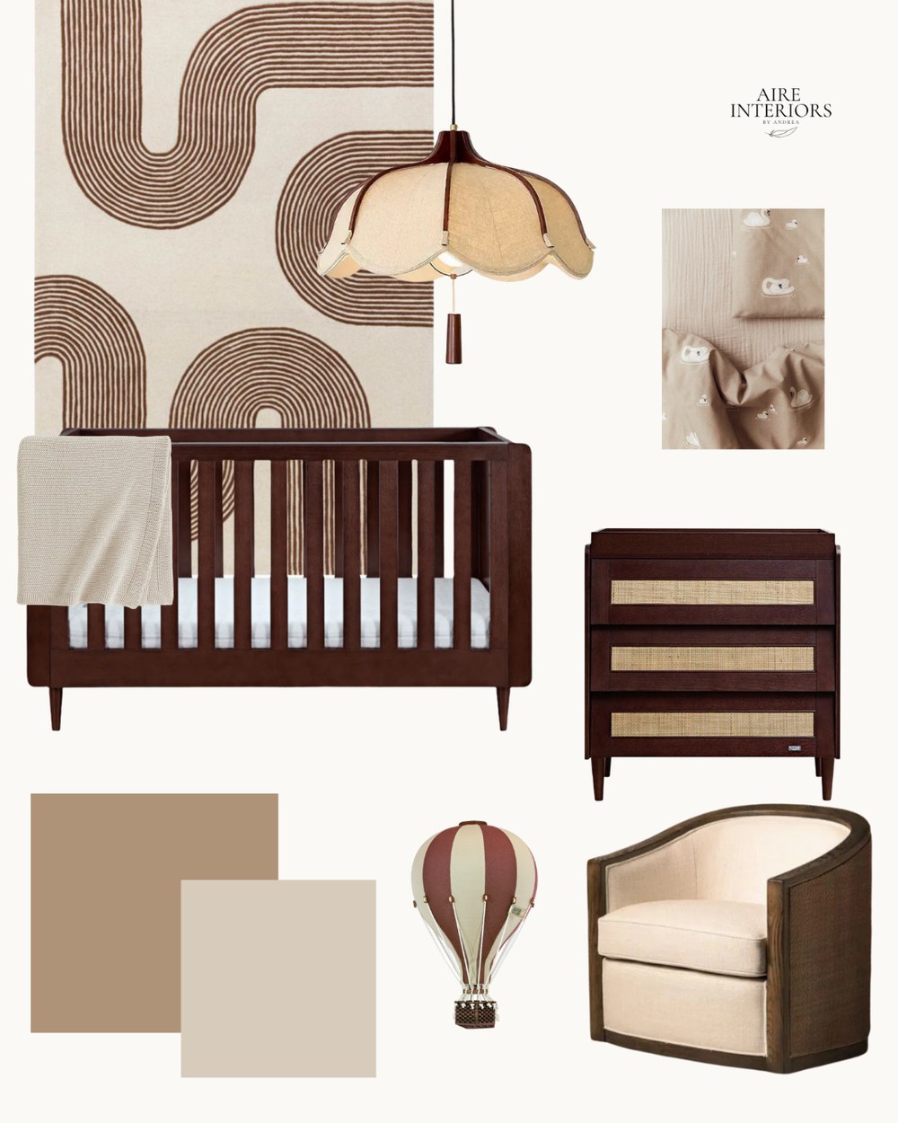 Japandi Nursery moodboard by Aire Interiors