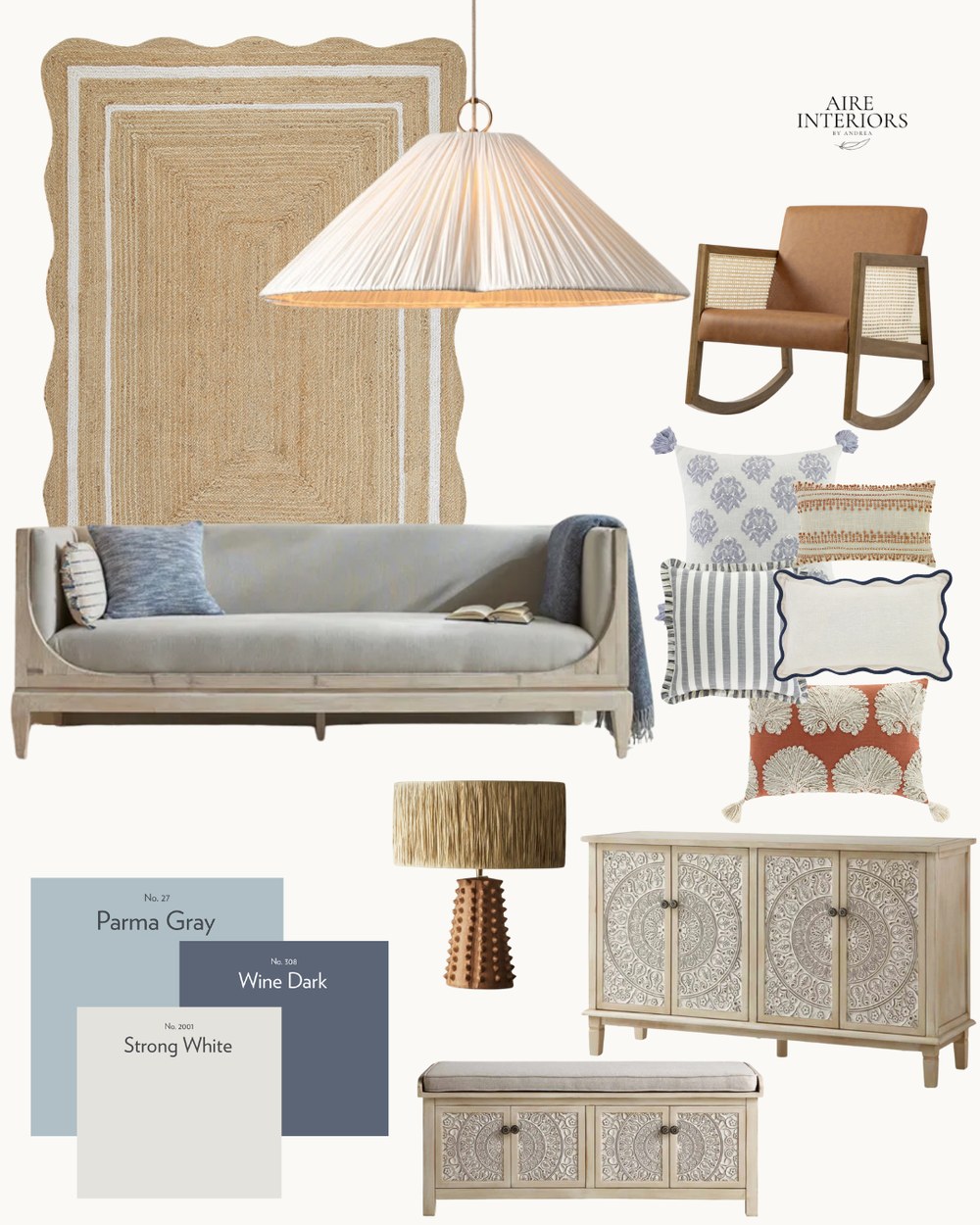 Palma Gray moodboard by Aire Interiors