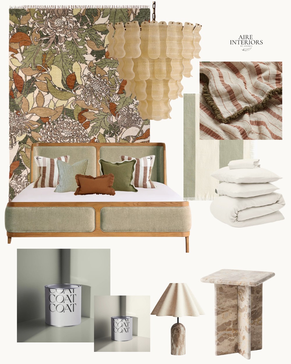 Sage Green & Neutral moodboard by Aire Interiors