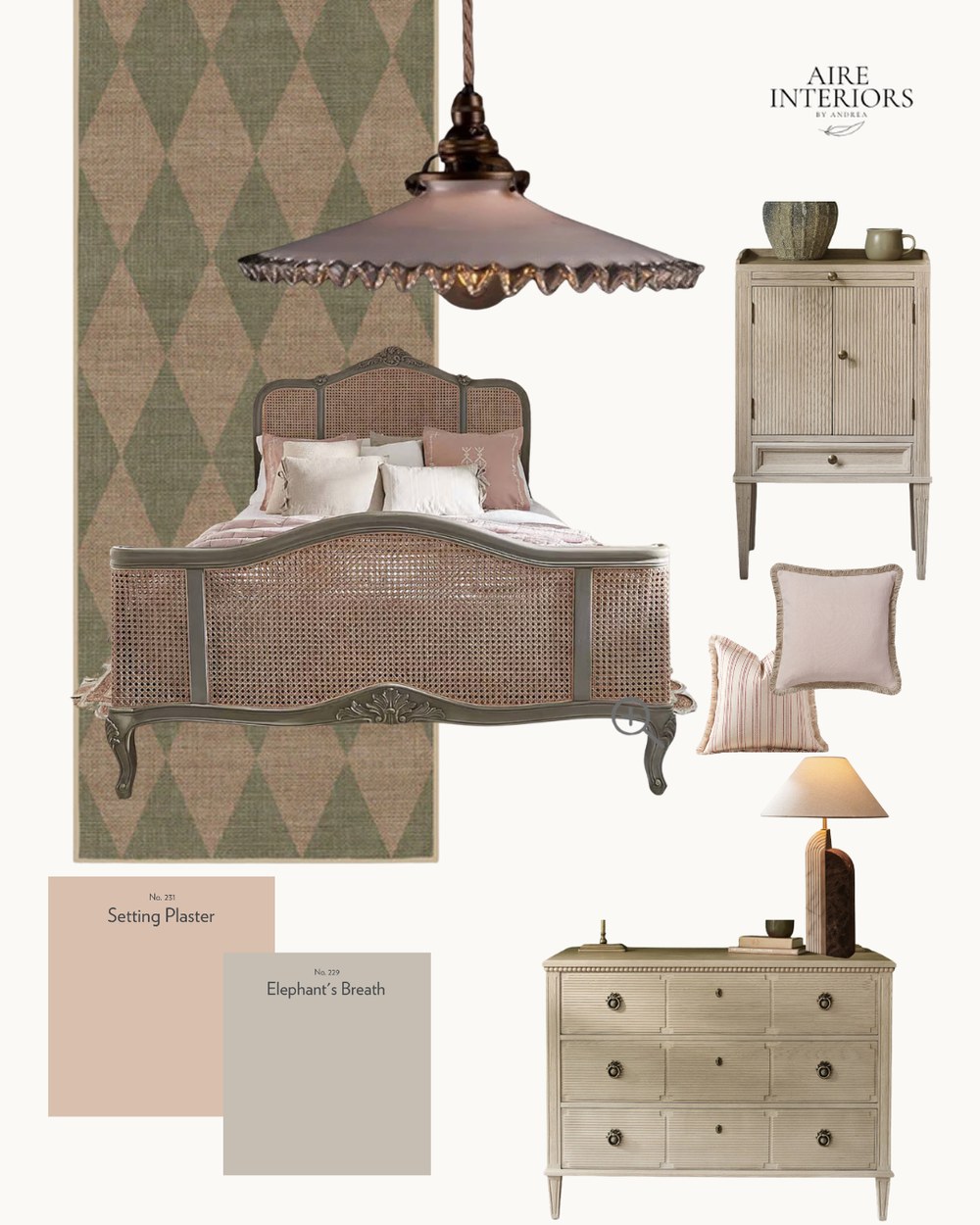 Setting Plaster moodboard by Aire Interiors