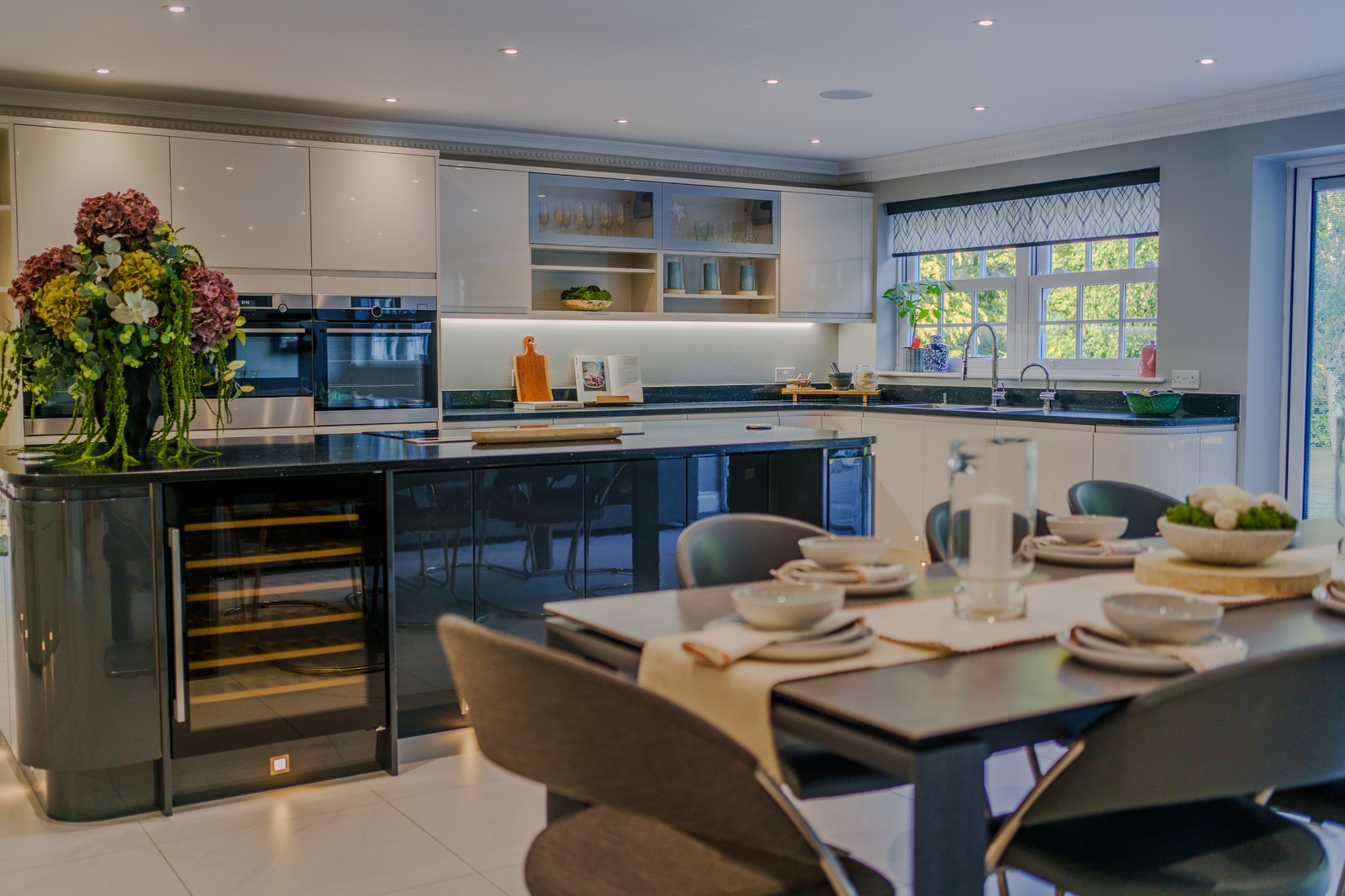 Kitchen and dining area staged for viewings, Skylark Golf and Country Club estate, Whiteley, staged by Aire Interiors